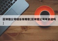 区块链公司硅谷有哪些[区块链公司有前途吗]